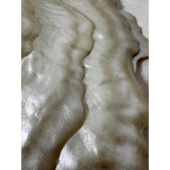 Freeform Art Glass Platter by Akcam Turkey Ombre Amber Gold Pearl Shell Oyster - Picture 8 of 9